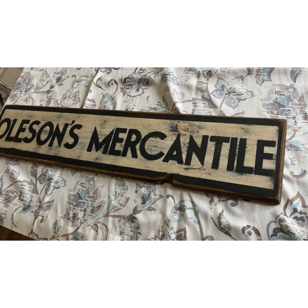 Wooden Hand Painted COUNTRY STORE Little House On The Prairie Sign Oleson's